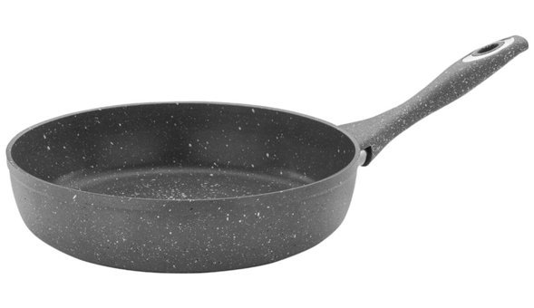 Hascevher Germanitium Plastik Saplı Granit 24 cm Düz Tava Gri