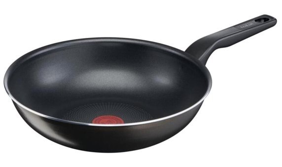Tefal 2 XXL Force Plastik Saplı Titanyum 28 cm Wok Tava Siyah