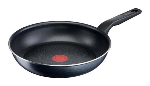 Tefal 2X XL Force Plastik Saplı Titanyum 26 cm Düz Tava Siyah