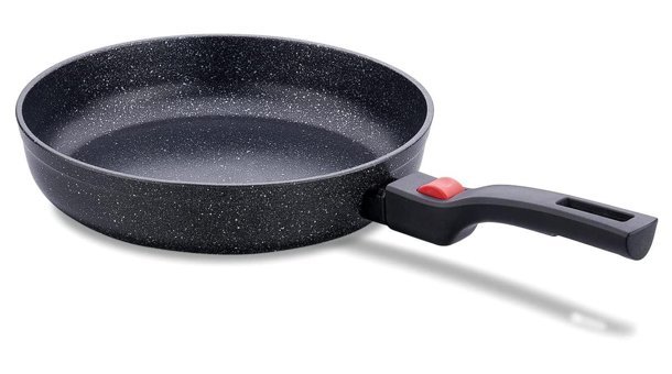 Korkmaz Ornella Plastik Saplı Granit 30 cm Düz Tava Siyah