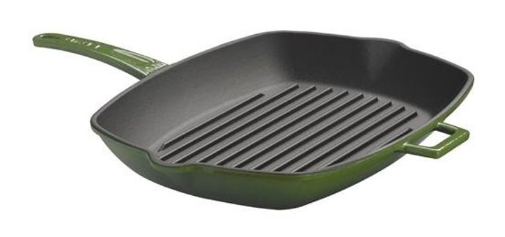 Lava Metal Saplı Döküm 26x32 cm Grill Tava Yeşil