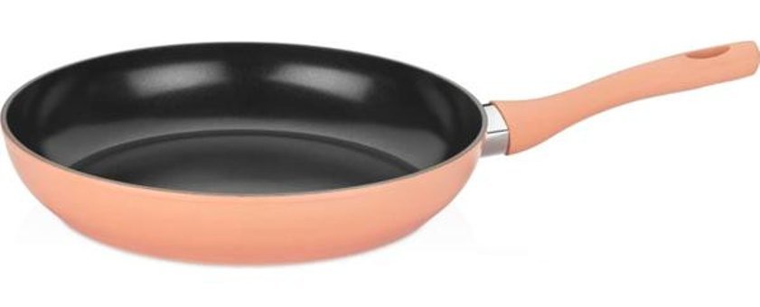 Gülsan Ceraflon Plastik Saplı Granit 28 cm Düz Tava Turuncu