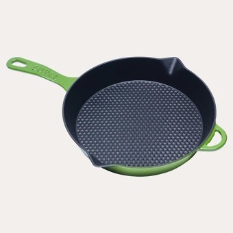 Sürel Petekli Döküm Saplı Demir Döküm 28 cm Düz Tava Yeşil