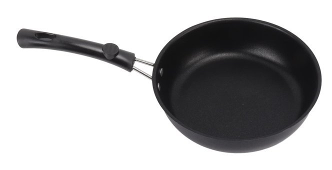 Baofuya Plastik Saplı Paslanmaz Çelik 18 cm Kızartma Tava Siyah