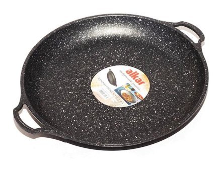 Alkar Döküm Saplı Döküm 36 cm Düz Tava Gri