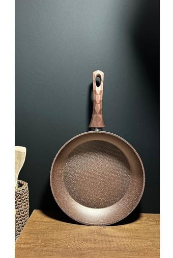 Bena Life Plastik Saplı Alüminyum 30 cm Düz Tava Kahverengi