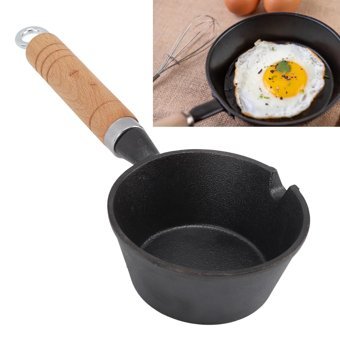 Zunate Mini Ahşap Saplı Demir Döküm 11 cm Kızartma Tava Siyah