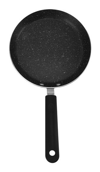 Baofuya mini Plastik Saplı Alüminyum 20 cm Gözleme Tava Siyah