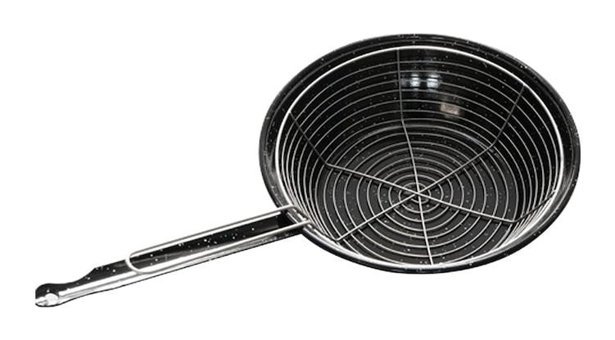 Smalto Emaye Saplı Emaye 26 cm kızartma Tava Siyah