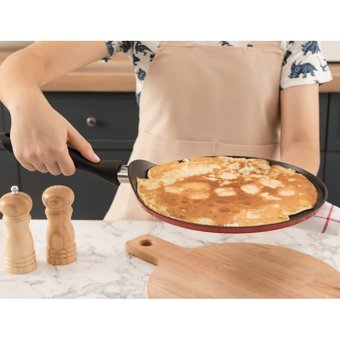 Madame Coco Pro 1KTAVA004826CM-STD Plastik Saplı Titanyum 26 cm Krep Tava Siyah