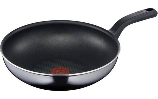 Tefal Resist Plastik Saplı Titanyum 28 cm Wok Tava Siyah