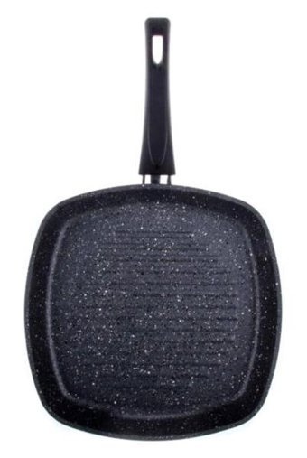 Aryıldız T/T Solido Kare Plastik Saplı Alüminyum 28 cm Grill Tava Siyah