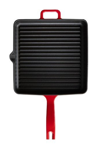 Voeux Kitchenware Döküm Saplı Döküm 30 cm Grill Tava Kırmızı