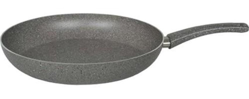 Mehtap Orjinal Plastik Saplı Granit 32 cm Düz Tava Gri