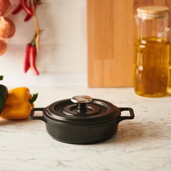 Bambum Venüs Döküm Saplı Döküm 14 cm Sahan Tava Siyah