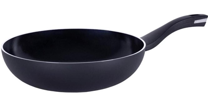 Berndes Plastik Saplı Alüminyum 28 cm Wok Tava Siyah