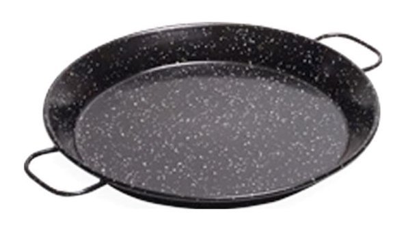 Smalto Emaye Saplı Emaye 38 cm Düz Tava Siyah