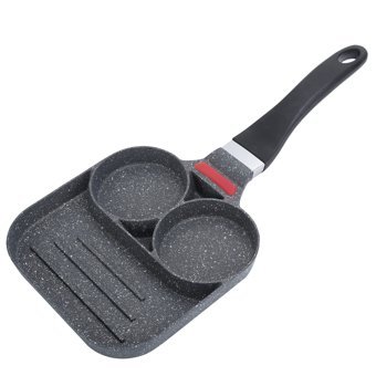 Buachois 3 bölüm Plastik Saplı Alüminyum 18.7 cm Krep Tava Gri