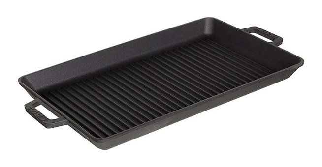 Lava Diködörtgen Döküm 26x45 cm Grill Tava Siyah