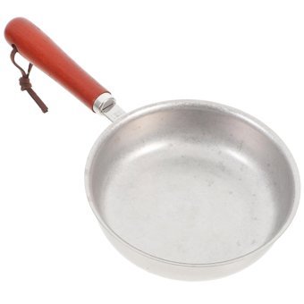 Aboofan Mini Ahşap Saplı Paslanmaz Çelik 12 cm Kızartma Tava Metalik