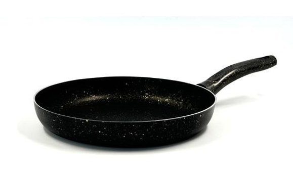 Janett Plastik Saplı Granit 24 cm Düz Tava Siyah