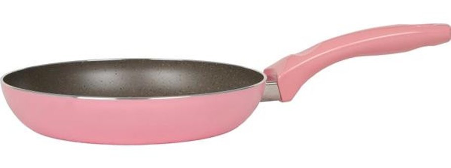 Mehtap Plastik Saplı Teflon 24 cm Düz Tava Pembe