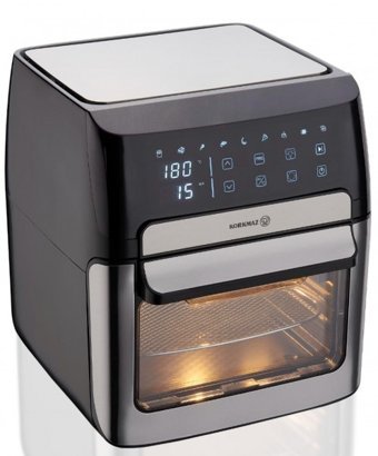 Korkmaz A891 Airfryer 12 lt Tek Hazneli Izgara Yapan Led Ekranlı Sıcak Hava Fritözü Gri