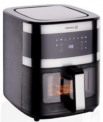 Korkmaz Air Vision Airfryer 7.5 lt Az Yağlı Fritöz Siyah
