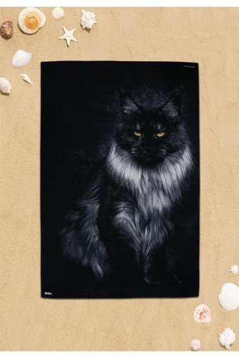 Dogo Maine Coon Plaj Havlusu Siyah