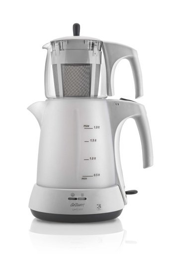 Arzum AR 3028 Cam Demlikli 1650 W Plastik Gövdeli Beyaz Çay Makinesi