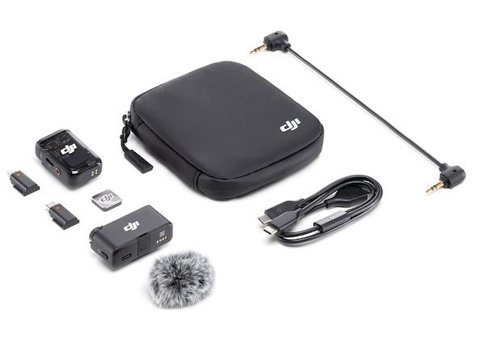 DJI Mic 2 (1 TX + 1 RX) Condenser Lightning Kablosuz Yayıncı Bluetooth USB Siyah Mikrofon Sistemi