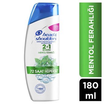 Head & Shoulders Mentol Ferahlığı Kepek Karşıtı Arındırıcı E Vitaminli Bitkisel 2 si Bir Arada Şampuan 180 ml