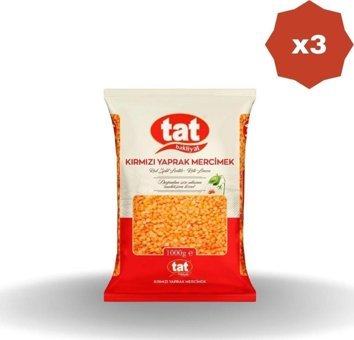 Tat Yaprak Kırmızı Mercimek 3x1 kg