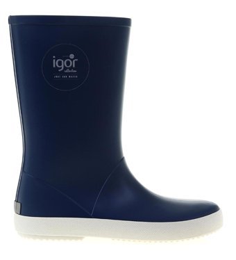Igor Splash Nautico W10107-003 Su Geçirmez Yuvarlak Burunlu Kalın Düz Taban Lacivert Kısa Çocuk Çizme