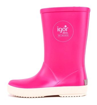 Igor Splash Nautico W10107-007 Su Geçirmez Yuvarlak Burunlu Kalın Düz Taban Fuşya Kısa Çocuk Çizme