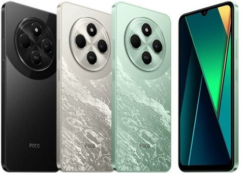 Poco C75 256 GB Hafıza 8 GB Ram 6.88 inç 50 MP Çift Hatlı IPS LCD Ekran Android Akıllı Cep Telefonu Siyah