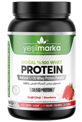 Yeşilmarka Çilekli Whey Protein Tozu 748 gr
