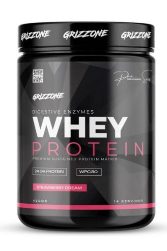 Grızzone Grızzy Çilekli Whey Protein Tozu 420 gr
