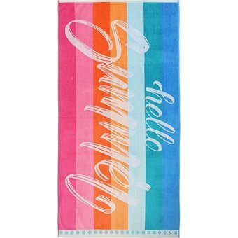 Özdilek Summer Heat Hello Kadife Plaj Havlusu Çok Renkli