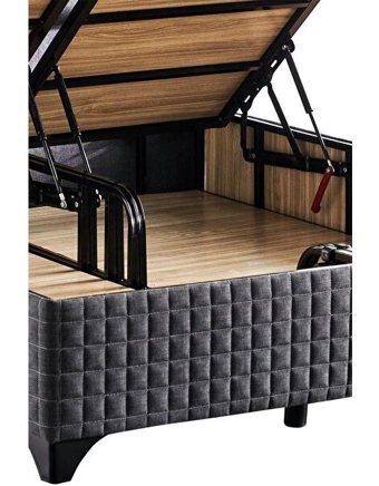 Niron Star 200x200 cm Başlıklı Çift Kişilik Sandıklı Baza Seti Antrasit