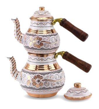 Morya Gül Çiçek Royal Bakır Mini Çaydanlık Çok Renkli