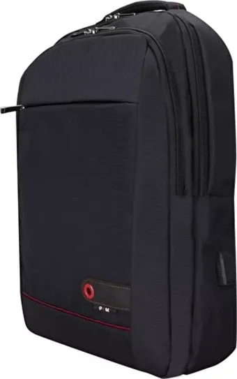 Plm Lucca 15.6 inç Kumaş Su Geçirmez Sırt Laptop Çantası Siyah