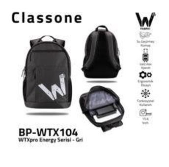 Classone Energy BP-WTX104 15.6 inç Kumaş Su Geçirmez Sırt Laptop Çantası Gri