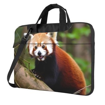 VducK Panda Desenli 15.6 inç Oxford Kumaş Su Geçirmez El-Omuz Laptop Çantası Kırmızı-Siyah