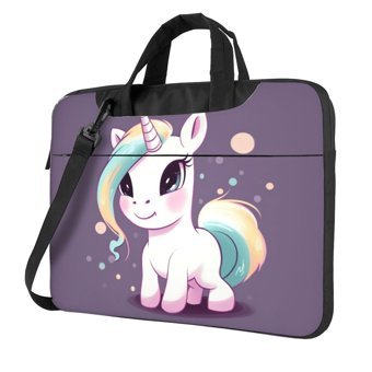 VducK At Desenli 15.6 inç Oxford Kumaş Su Geçirmez El-Omuz Laptop Çantası Beyaz-Siyah