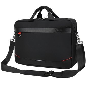 Wslcn 15.6 inç Polyester Su Geçirmez El-Omuz Laptop Çantası Siyah