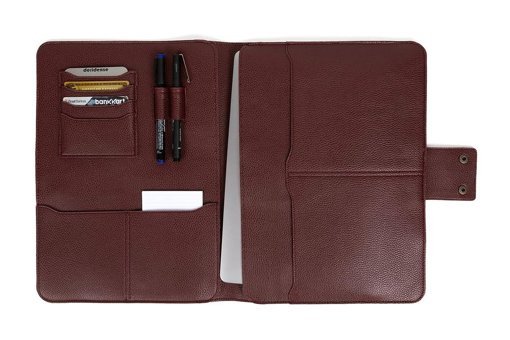 Deridense 13-14 inç Vegan Deri Su Geçirmez El-Omuz Laptop Çantası Bordo