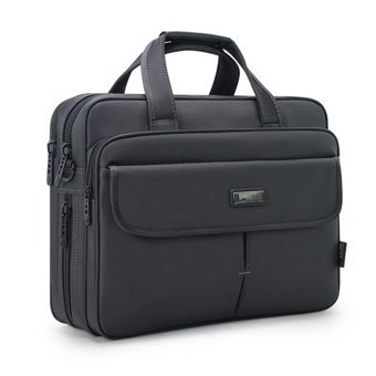 Cicilin 3291 15.6 inç Polyester Su Geçirmez El-Omuz Laptop Çantası Gri-Siyah