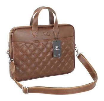 Case Club 13.3-14 inç Deri Su Geçirmez El-Omuz Laptop Çantası Taba