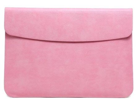 Szykd A1534 12 inç Suni Deri Su Geçirmez Kılıf Laptop Çantası Pembe